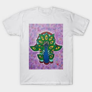 Peacock Hamsa by Harriette Knight T-Shirt